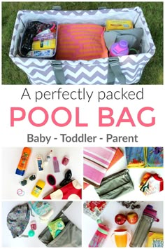 the perfect packed pool bag for baby - toddler - parent