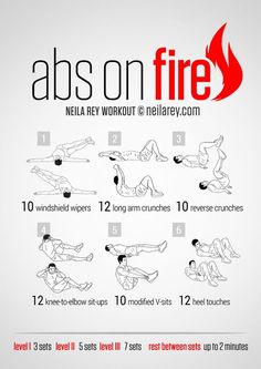 the abs on fire workout plan is shown