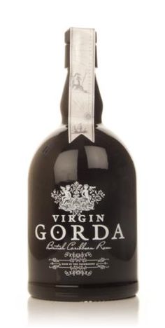 a bottle of wine that is sitting on a white surface with the words virgin gorda written