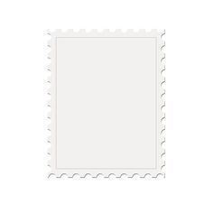 a blank postage stamp is shown on a white background