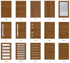 the different types and sizes of doors