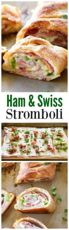 ham and swiss stromboli is an easy appetizer that's ready in under 30 minutes