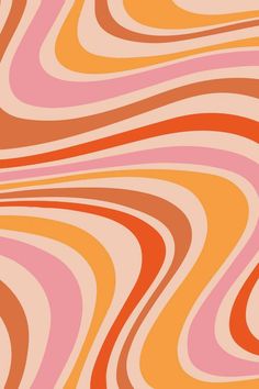 an orange and pink abstract background with wavy lines in the center, on top of each other