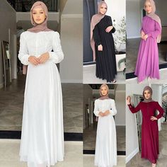 Abaya Chiffon Women Long Sleeve Maxi Dress Muslim Islam Kaftan Jilbab Gown Party | eBay Floor-length Chiffon Kaftan For Weddings, Elegant Long Chiffon Abaya, Elegant Chiffon Kaftan For Wedding, Elegant Floor-length Chiffon Abaya, White Chiffon Long Sleeve Maxi Dress, White Long Sleeve Chiffon Maxi Dress, Flowy Long Sleeve Dress For Eid, Flowy Long Sleeve Eid Dresses, Summer Party Abaya With Long Sleeves