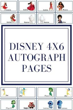 the disney 4x6 autograph pages