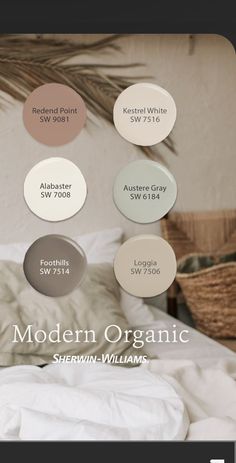 the color scheme for modern organic is shown in different shades