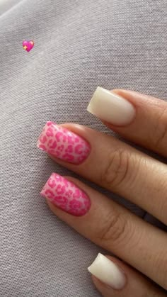 Xs Gel X Nails, Nails Pink Leopard, Leopard Nails Pink, Nails Leopard, Girly Acrylic Nails, Work Nails, Classy Acrylic Nails