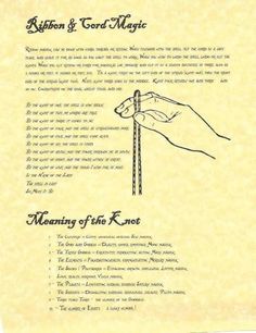 Pictures and BOS Printables | pixiepagan Knot Spells, Knot Magic, Spell Pages, Grimoire Book, Book Of Shadow