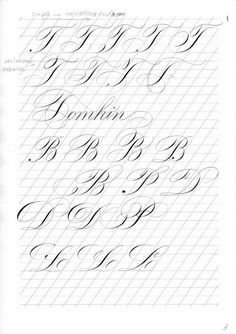 the upper and lower letters are drawn in cursive writing with black lines on white paper