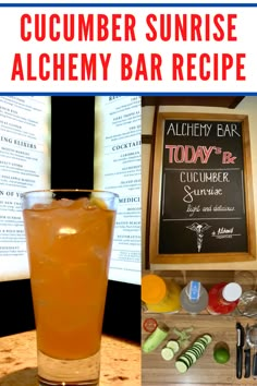 an alchemy bar recipe is featured in this collage