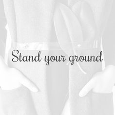 a person in a suit with the words stand your ground