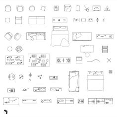 Cad Interior Furniture Top View DWG | Toffu Co Living Room Top View, Furniture Top View, Bed Top View, Floor Plan Symbols, Drawing Furniture, Furniture Sketch, Living Room Setup, Interior Design Sketches, Architectural Section