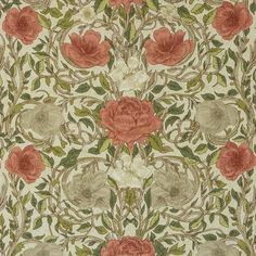 an intricately designed wallpaper with flowers and leaves