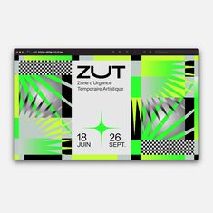 a green and black poster with the words zut on it