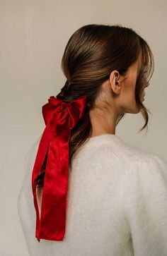 Long Tail Bow Barrette, Silk Bow Hair Clip | L. Erickson USA — France Luxe Hair Sale, Wide Headband