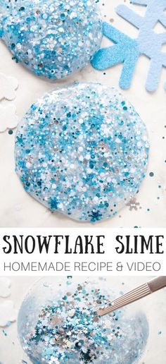 the snowflake slime recipe is ready to be eaten