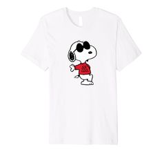 PRICES MAY VARY. Officially Licensed by Peanuts Graphic Artwork: PPNT-0001 This premium t-shirt is made of lightweight fine jersey fabric Fit: Men’s fit runs small, size up for a looser fit. Women’s fit is true to size, order usual size. Summer Sporty T-shirt With Character Print, Cool White Crew Neck T-shirt, Sporty White T-shirt With Cartoon Print, Cool White Relaxed Fit T-shirt, Cool White T-shirt With Screen Print, Sporty Cartoon Print T-shirt For Fans, Sporty T-shirt With Cartoon Print And Crew Neck, Snoopy Joe Cool, Joe Cool