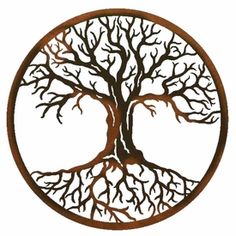 22" Tree of Life Metal Wall Art Upside Down Tree, Tree Wall Art Diy, Metal Wall Hangings