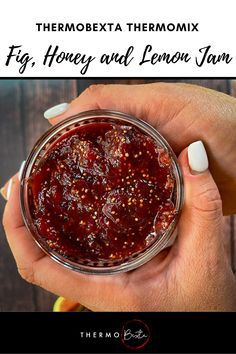 thermobexta thermomix fig, honey and lemon jam in a jar