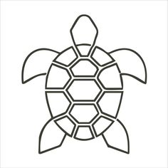 the outline of a turtle's head is shown in black on a white background