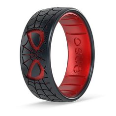 Unleash your inner hero with The Mask Ring. Featuring Spider-Man’s iconic mask surrounded by an intricate web pattern, this laser-etched DualTone ring captures the essence of Spider-Man’s bravery and resilience. Crafted from durable silicone, it offers flexibility and comfort for all your adventures. Celebrate your friendly neighborhood Spider-Man with every wear. Lifetime Warranty: Every Enso ring comes with a lifetime guarantee. If your ring breaks, stretches out, or fades, we’ll replace it for the lifetime of the buyer. Made in the Rockies: Made with the highest quality materials to set the standard for luxury silicone rings Ultra Comfortable: Unique, flexible design for ultra comfort even with swelling fingers and hands Safe: Engineered with Anti Ring Avulsion Technology to break away Spiderman Wedding Ring, Rings Spiderman, Marvel Rings Jewelry, Spider Rings, Red And Black Rings For Men, Superhero Rings, Enso Rings, Web Patterns, Silicone Rings