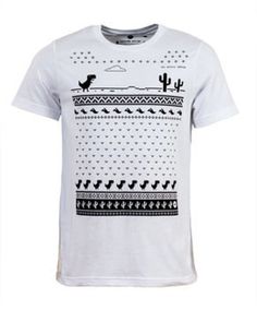 a white t - shirt with an ugly pattern on it