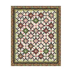 a white and green rug with an intricate design on the bottom, in different colors