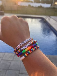 "Offering FREE local pickup in Cheshire, CT. Enter code FREEPICKUP *Handmade *Each bracelet has a 7\" diameter. *message me for smaller or larger sizes* *Made out of clay Heishi beads *Custom: I can do any solid color, or mix of colors! Message me for custom orders" Pride Friendship Bracelet Beads, Pride Bracelet Ideas, Pride Beaded Bracelets, Pride Friendship Bracelet, Pride Fits, Pride Bracelets, Bracelet Stuff, Selling Stuff, Clay Bracelets