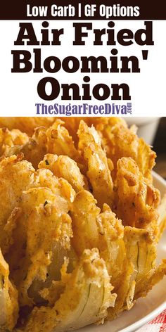 the cover of low carb gf options air fried bloomin onion