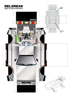 paper model of a car with various parts