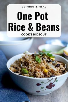 one pot rice and beans recipe in a bowl