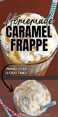 Mcdonalds Caramel Frappe, Frappe Recipes, Homemade Frappe, Carmel Frappe, Easy Homemade Caramel, Leftover Coffee, Caramel Frappe