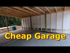 a garage with the words cheap garage on it