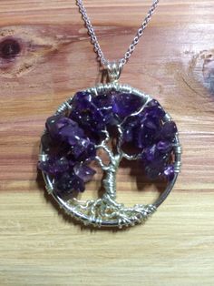 Tree Of Life Necklace Amethyst Pendant On Silver by Just4FunDesign, $27.00 Spiritual Stone Jewelry For Gifts, Silver Gemstone Beads Crystals For Gift, Lavender Natural Stones Jewelry Gift, Spiritual Amethyst Jewelry For Gifts, Spiritual Gemstone Metal Jewelry, Nickel-free Amethyst Pendant Jewelry, Spiritual Mineral Crystal Jewelry With Gemstone, Spiritual Mineral Crystal Gemstone Jewelry, Natural Round Stone Gemstones As Gifts