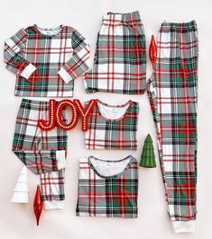 "It isn't the Holidays without matching pajamas. Snag your family set before they're gone! RESTOCKING 11/24 I T E M D E S C R I P T I O N * Comfy Pajamas (Price listed includes 1 pants and 1 long-sleeved ) * Material: 95% Polyester / 5% Spandex * Elastic Waistband S I Z I N G WOMEN S: Top | Length: 23.2' | Chest: 36.2' | Sleeve Length: 22' Bottom | Length: 41.3'| waist: 28.4' Gross Elastic at waist: 28.3' M: Top | Length: 24' | Chest: 37.8' | Sleeve Length 22.8' Bottom | Length: 42.5'| waist: 29 Plaid Christmas Pajamas, Matching Pajamas Christmas, Family Matching Pajamas, Comfy Pajamas, Pajamas Christmas, Matching Christmas Shirts, Matching Pjs, Adult Pajamas, Christmas Matching