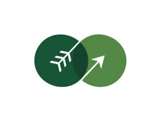 two green circles with arrows pointing to one another and an arrow pointing towards the other