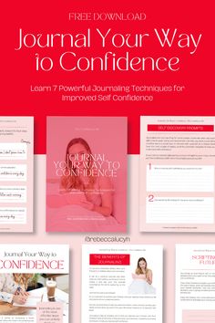 the front and back cover of journal your way to confidence, featuring an image of a woman in bed