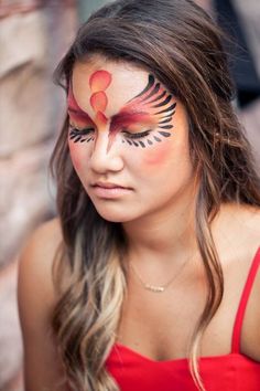 Makeup Wings, Bird Makeup, Festival Face Paint, Adult Face Painting, Halloween Make-up Looks, Festival Face, Kids Face Paint, Face Painting Designs