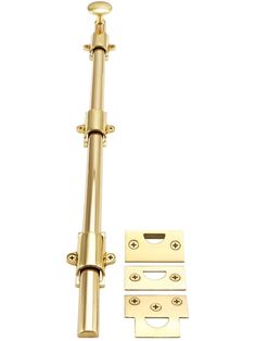 an image of a golden door handle and latch on a white background with clippings