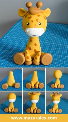 Kue Disney, Fondant Giraffe, Giraffe Cake Topper, Animal Baby Shower Cake, Kue Fondant, Giraffe Cake, Giraffe Cakes, Jungle Cake