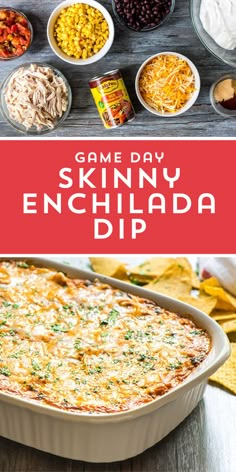 This recipe takes all the best parts of chicken enchiladas and transforms them into an ooey, gooey, crowd-pleasing appetizer that will have you and your guests hovering around the bowl. Chicken Enchilada Dip Recipe, Parts Of Chicken, Enchilada Dip Recipe, Enchilada Dip, Chicken Enchilada Dip, Chicken Fritters, Farm Chicken, Fritters Recipe, Chicken Enchilada