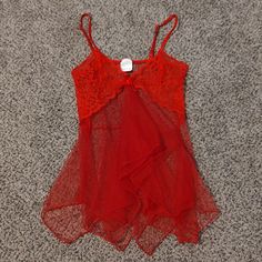 Cute Lace Sheer Mesh Babydoll Sexy Lingerie Dress...One Size...Nwot Has Never Been Worn...In Excellent Condition...Please See Photos For More Details And Message Me If You Have Any Questions All Offers Are Welcome...Smoke Free Home...Please Make Me An Offer...Super Fast Shipping...Same Day Or 1 Day Shipping Flirty Lace Sleepwear For Party, Red Camisole For Party, Red Coquette Sleepwear For Party, Red Sleeveless Party Sleepwear, Red Sheer Sleepwear For Summer, Transparent Nightgowns Valentines Day, Red Lace Trim Sleep Dress, Coquette Red Lace Sleepwear, Red Lace Coquette Sleepwear