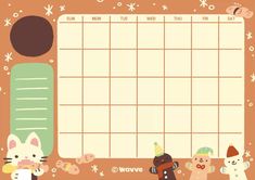 an image of a calendar with animals on it