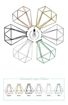 the diamond cage choices are shown in different colors