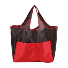 a large red and black bag on a white background with clippings to the side