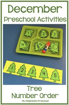 December Preschool Tree Number Order Activity My Country Activities For Preschool, Christmas Tree Science Preschool, December Toddler Lesson Plans, Christmas Language Activities Preschool, Christmas Letter Activities Preschool, Christmas Tree Preschool Activities, Preschool December Crafts, Preschool Holiday Activities, Christmas Centers Preschool