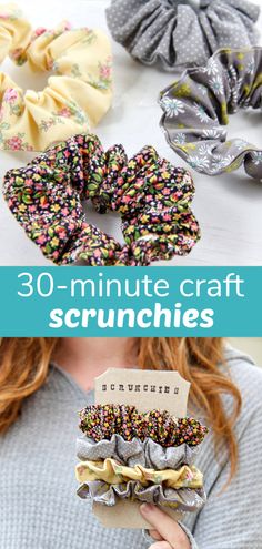 30-Minute Craft: Handmade Scrunchies - Make and Takes Hair Scrunchies Diy, Diy Scrunchie, Diy Gifts Cheap, How To Make Scrunchies, Diy Hair Scrunchies, Handmade Gifts For Friends, Scrunchies Diy, Handmade Gifts Diy, Stitching Ideas