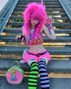 Neon Scene Outfits, Silly Clothes, Scene Girl