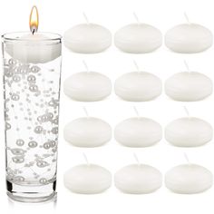 an image of candles with bubbles in them