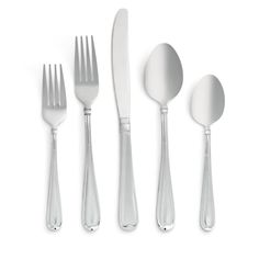 an assortment of utensils and spoons on a white background